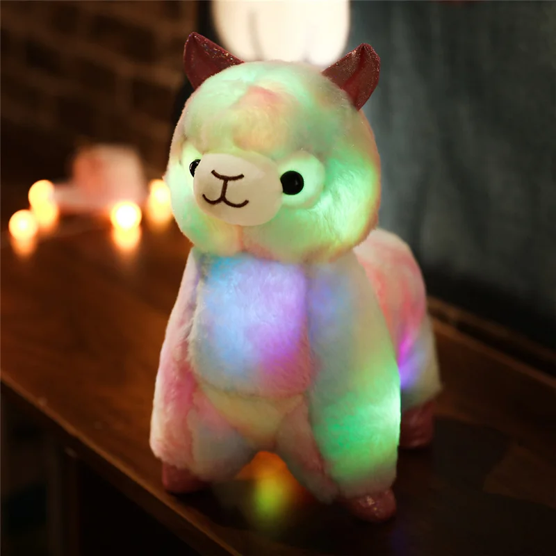 Most Popular Soft Toy Alpaca With Light Baby Plush Pillow Sheep Valentines Day Gift Toy