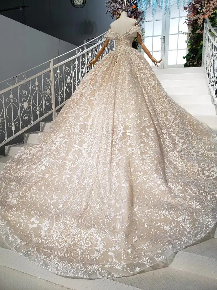 HTL848 Jancember heavy applique ladies wedding dresses vestidos de noiva sexy wedding dress