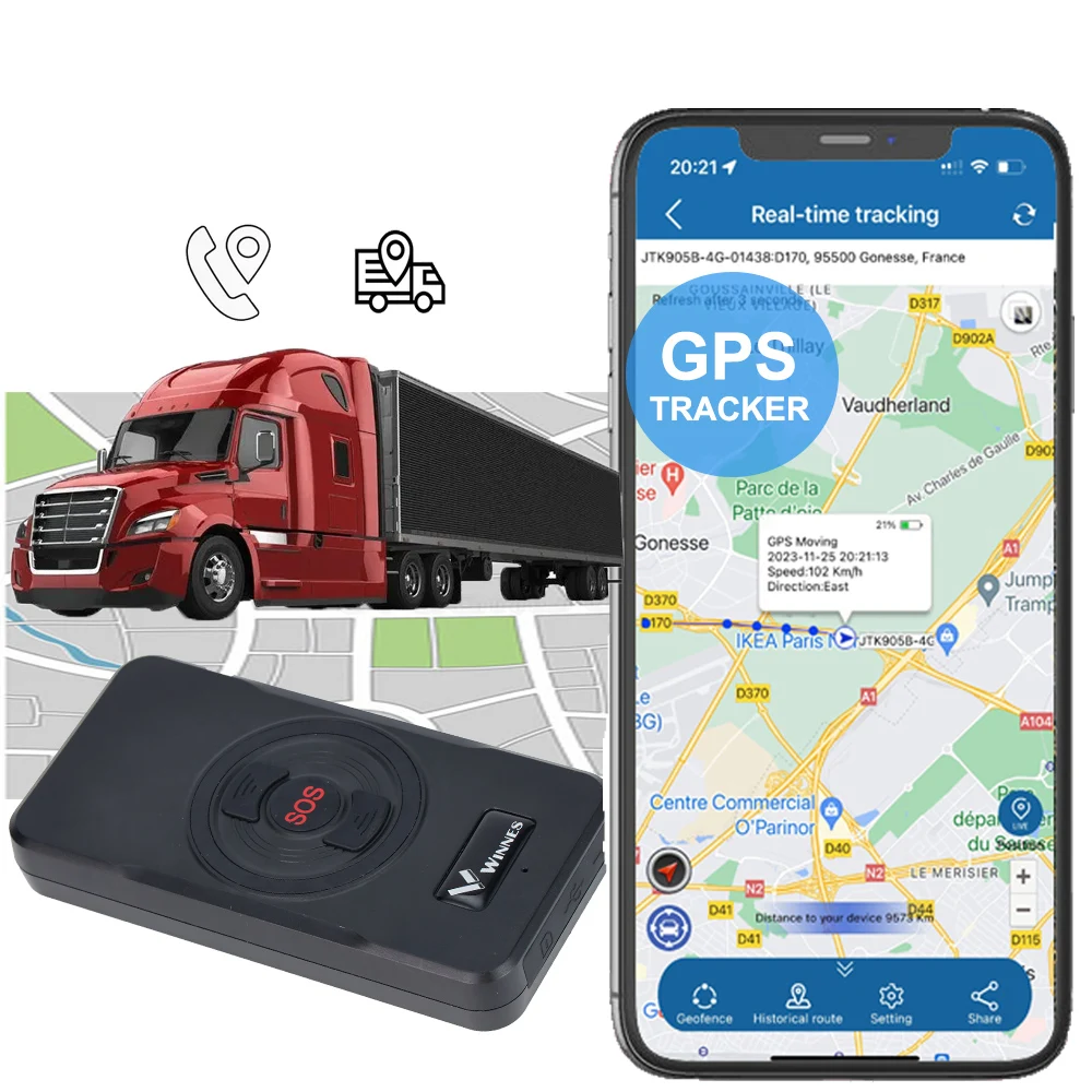 2024 WINNES New S2 SOS GPS Tracker 5000MAH with Strong Magnet and Two Way Communication Free Online Tracking For Vehicles