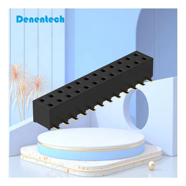 smt female header connector suppliers H5.0 Dual Row Straight SMT with Peg 2.54mm female header connector