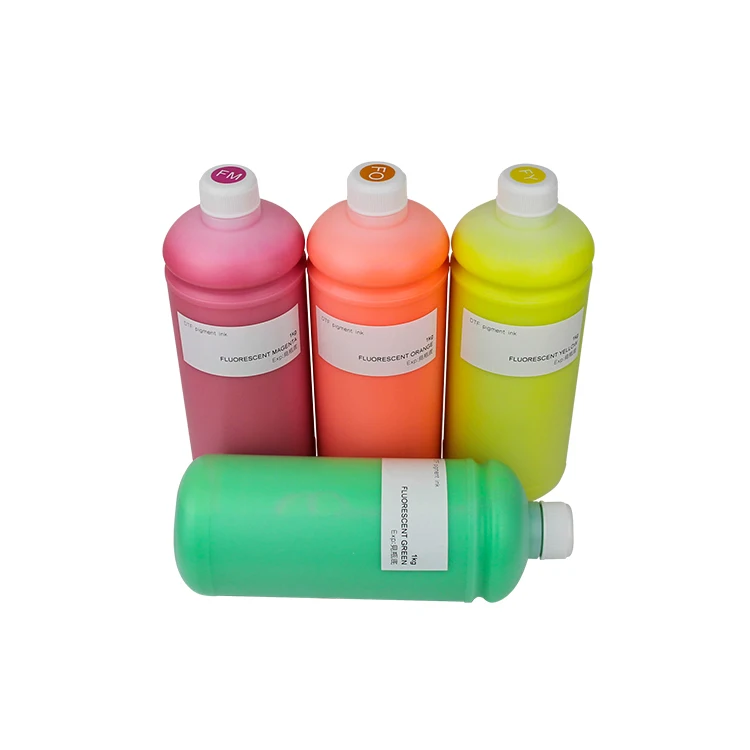 Хорошее качество сублимационные флуоресцентные чернила cmyk для струйной печати DTF оранжевый/зеленый/желтый/пурпурный