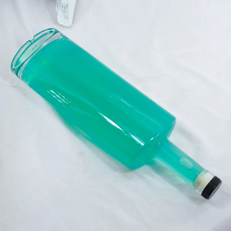 White material Customized 750ml Liquor Spirits Glass Bottle For Vodka Gin Whiskey with cork stopper