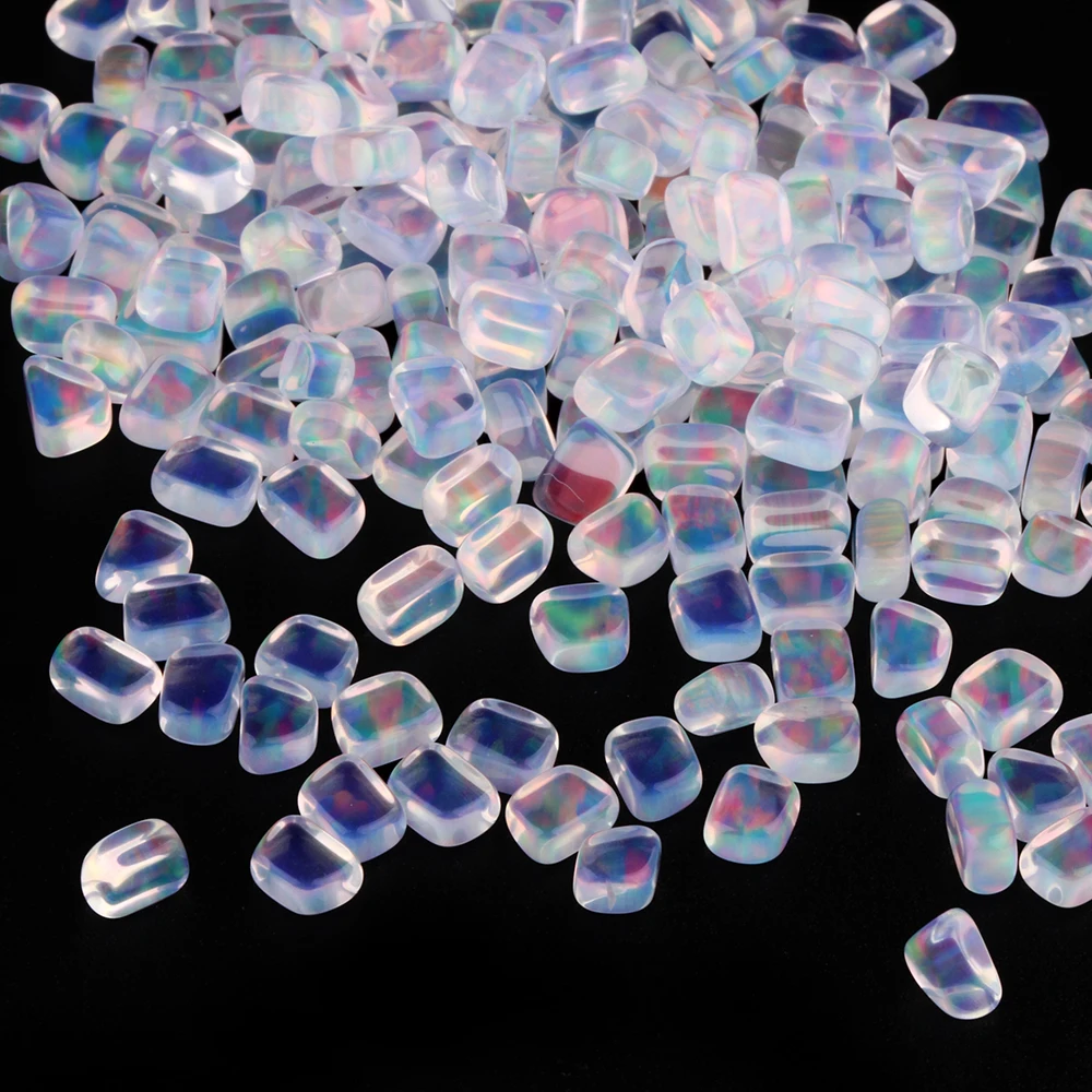 2024 Heat Process Glass Jewelry Material rainbow Transparent Synthetic Kyocera Opal 900 C Resistant Tumbled Stone