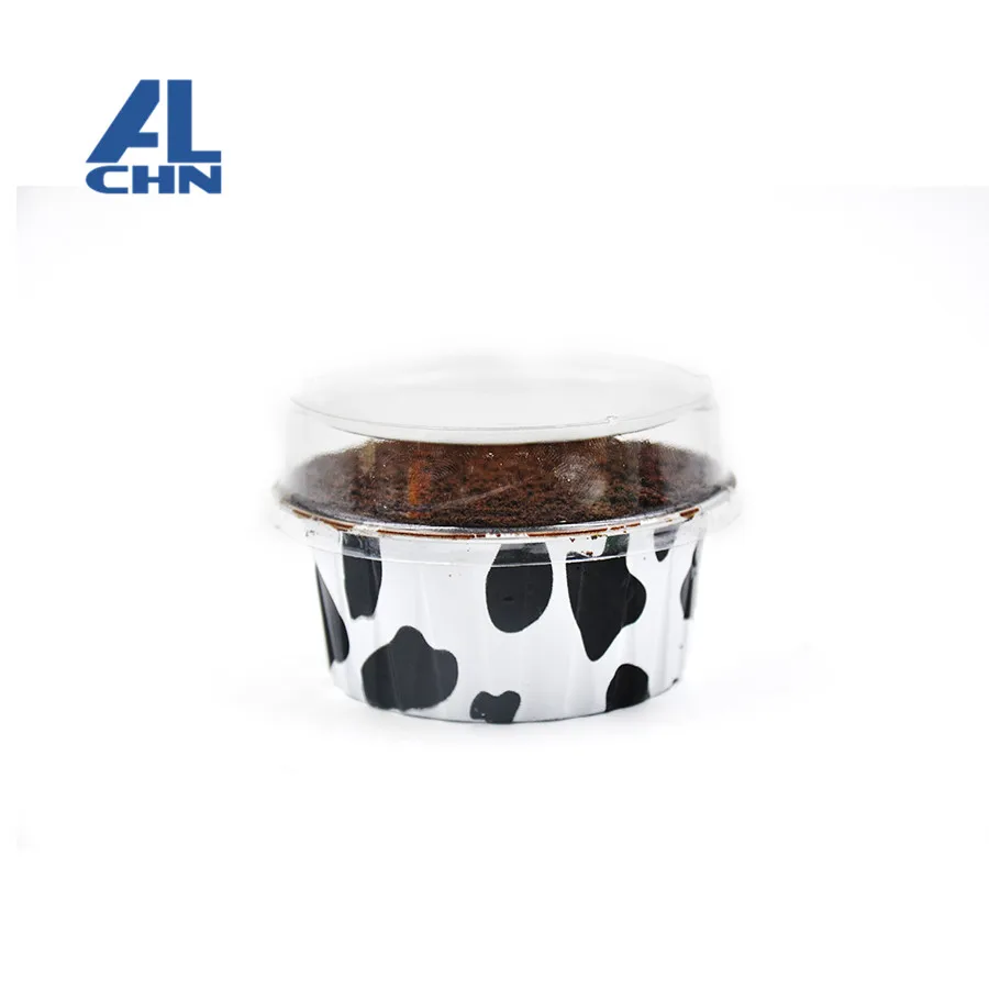 
ALCHN 130ML/4.5oz Red High Barrier Disposable Aluminum Foil Dishes/Cups YY084-B Bakery Aluminum Foil Container 