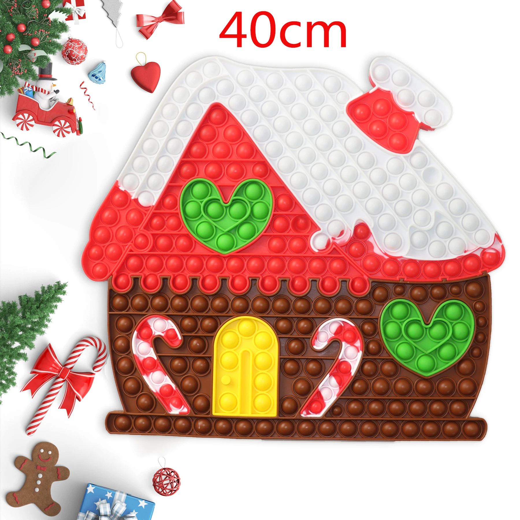 Новый стиль тревога Санта-Клаус рождественский дом Лось 30 см пузырьковый успокаивающий игрушечный фиджет для Попов большой гигантский фиджет-игрушка