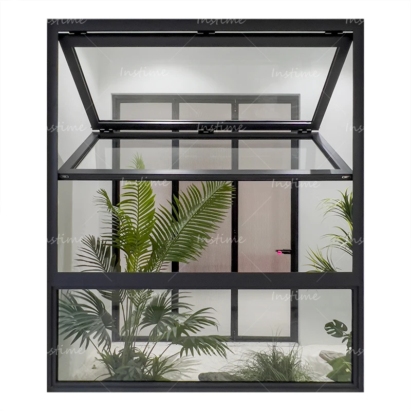 Instime Louvered Ventilation Inside Double Screen Fixed High Quality Broken Bridge Aluminium Folding Window  For House