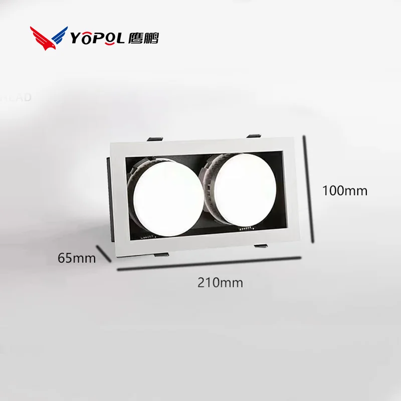 Recessed Gx53 Downlight Adjustable Cob Spotlights Square Rectangle Single Double Three Four Head Dimmable Gx53 Socket Ceil Lamp