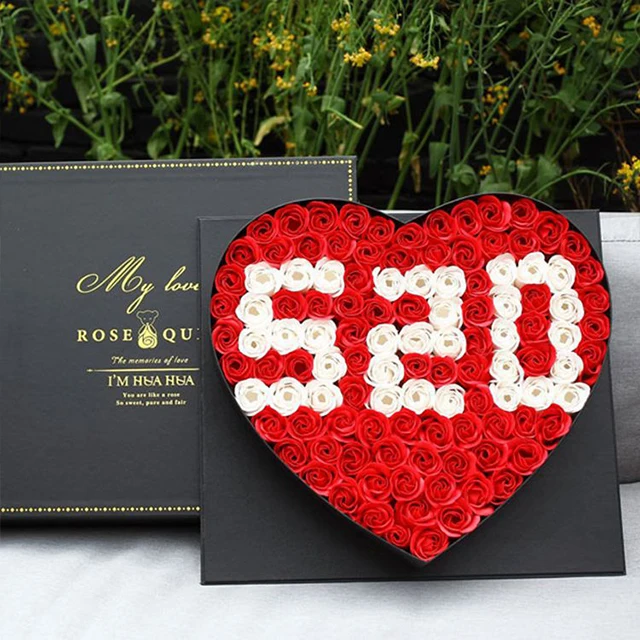 
Ammy Custom Color Handmade Valentine Day Wedding Gift Rose Flower Heart Shaped Foam Rose Heart 