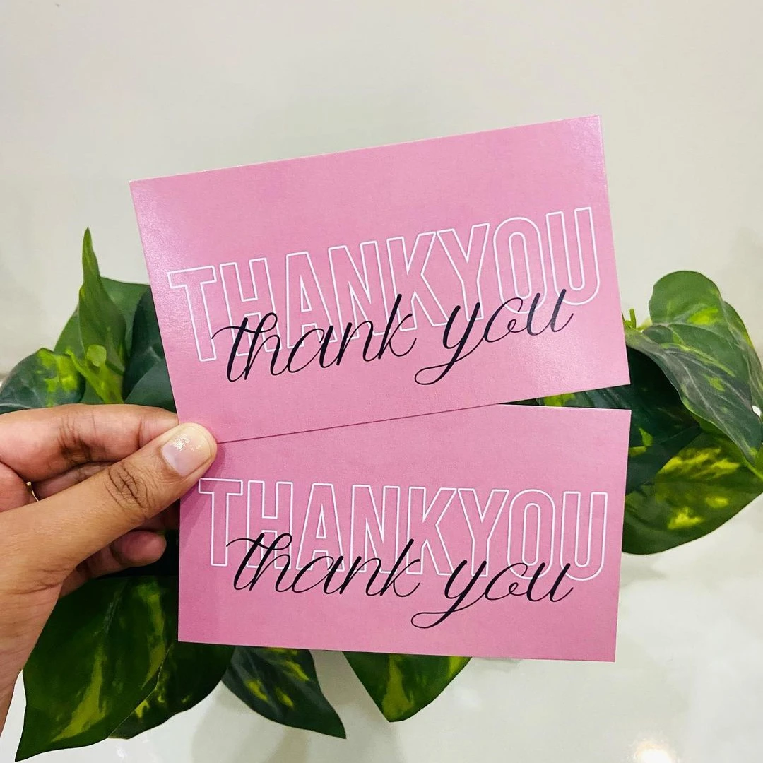 Business Thank You For Order Card Custom Printed Logo Greeting Thank You Card Postcard Cardboard Paper