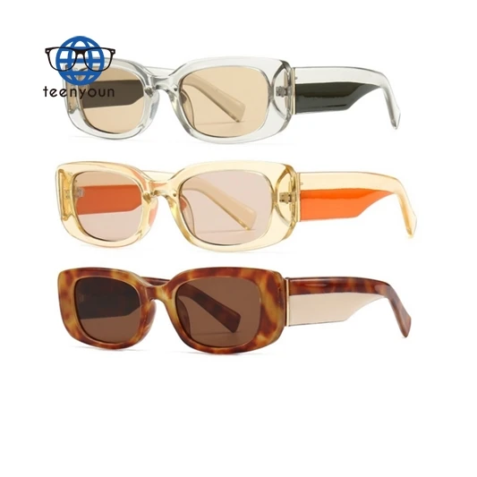Teenyoun Women Brand Jelly Sexy Ladies Orange Innovative Sunglasses Luxury Men Small Frame Retro Square Sunglasses Wholesale