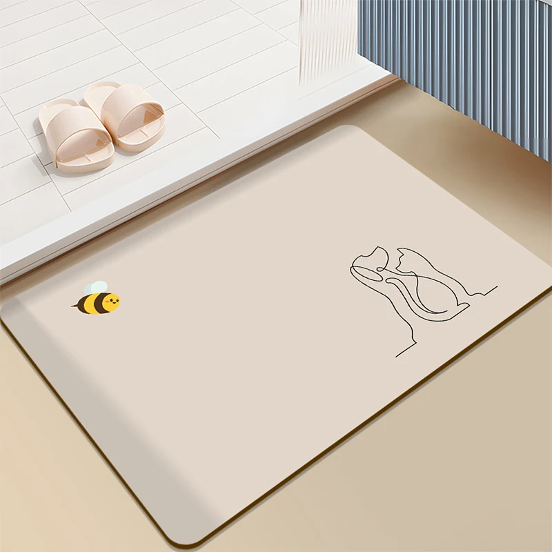 Widely popular Strong water absorption Shower pad  Carving Flowers Bathroom Bath  carpet