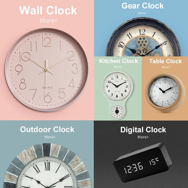 Modern Square & Rectangular Plastic Quartz Wall Clock New Design for Living Kitchen or Bedroom Decoration with Needle Display