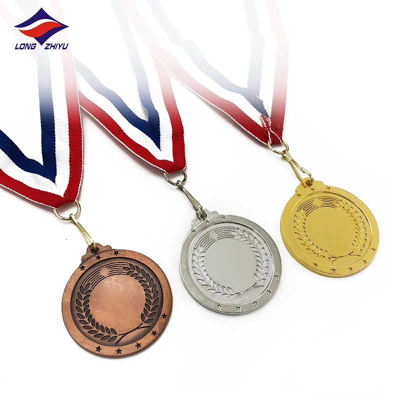 Фабрика Longzhiyu, 15 лет, пустые, изготовленные на заказ, сублимационные металлические медали, золотые пустые спортивные медали с лентой