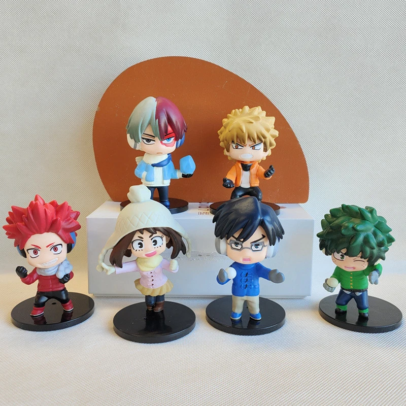 6PCS/SET New 8-10cm My Hero Academia Figure Bakugou Katsuki All Might Deku Todoroki Shoto Toys Dolls Anime Action Figures
