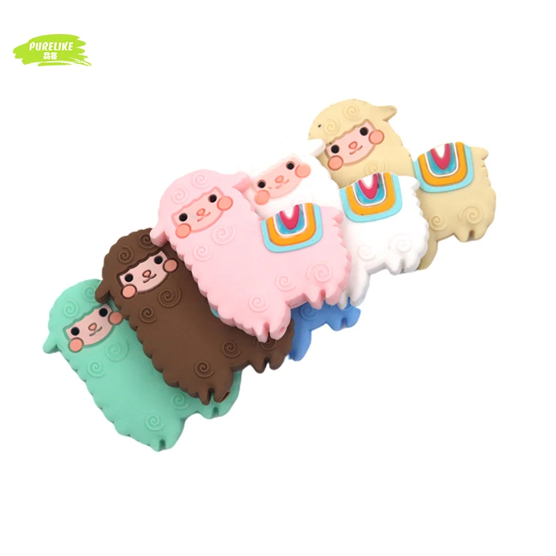 100% BPA Free Instant Teething Relief and Gum Massage Baby Shower Gifts Sheep Chew Beads