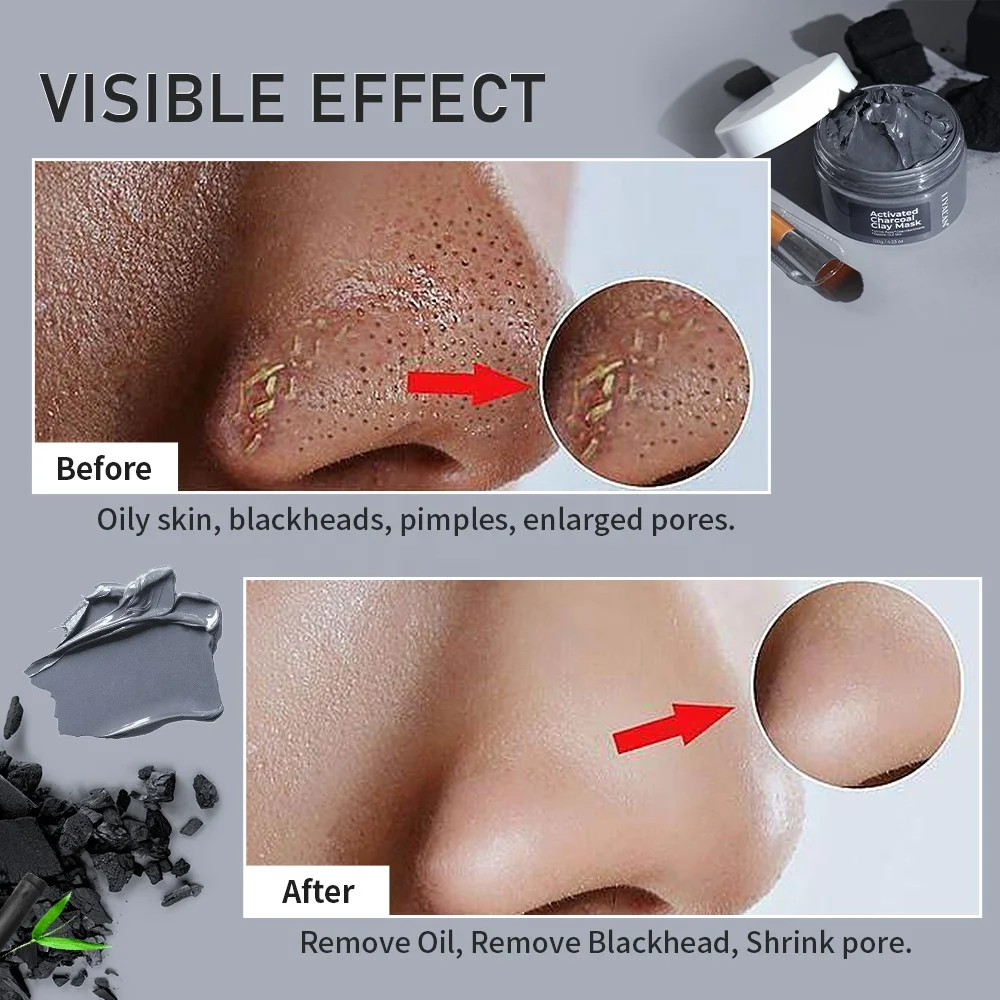 Маска для лица из черного бамбукового угля с активированным углем