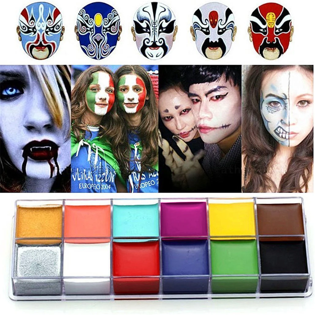 Ready Stock  12 Colors Waterproof Face Body Paint Festival Party Makeup Face Body Painting