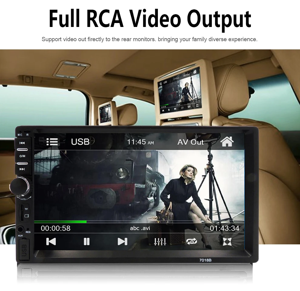 7018 сенсорный экран 2 Din 7 дюймов автомобильное радио стерео MP5 плеер Зеркало Ссылка/FM/TF/BT Поддержка рулевого колеса пульт дистанционного управления