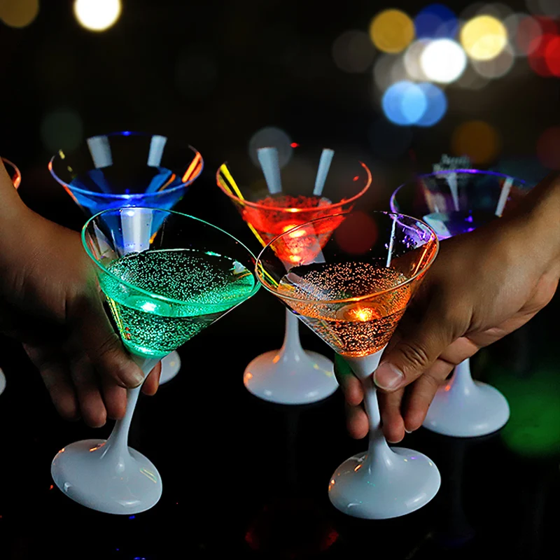 Reusable Dishwasher Safe Plastic Light Up Flashing Wine Led Drinking Glasses For Bar/Party/Night Club