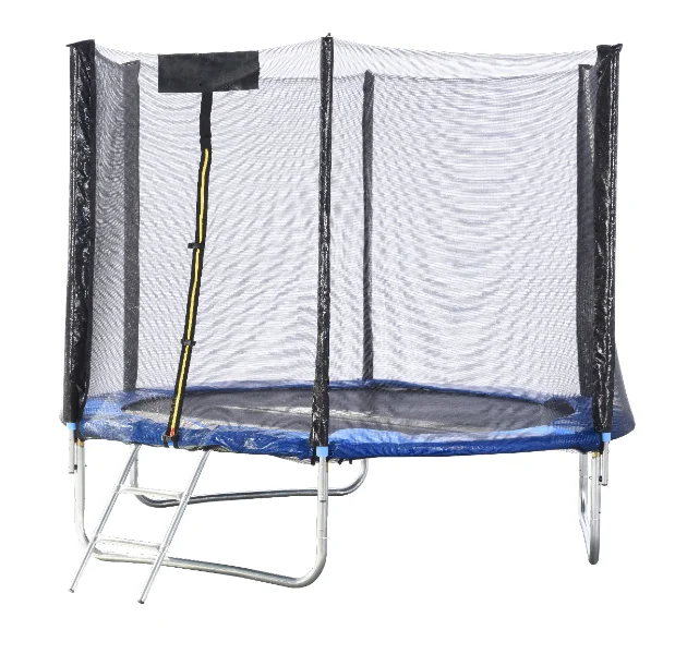 Zoshine 6/8/10/12/14FT Blue Round Outdoor Trampoline Anti-rust Coating Boys Girls Sports Fitness Trampoline