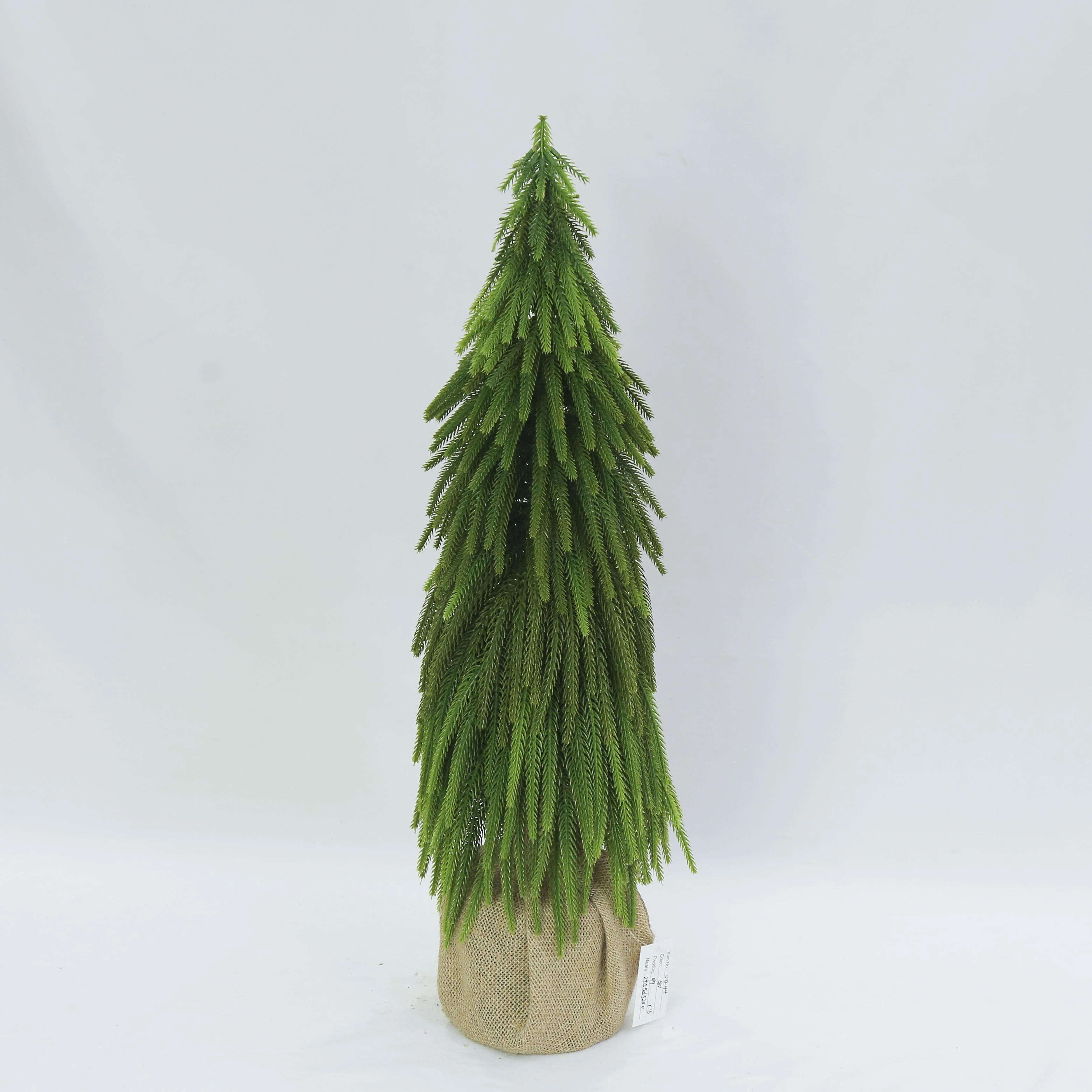 2024  Christmas Small Tree Ornament diy Christmas Decoration Bent Imitation Christmas Tree Potted Plant Ornament