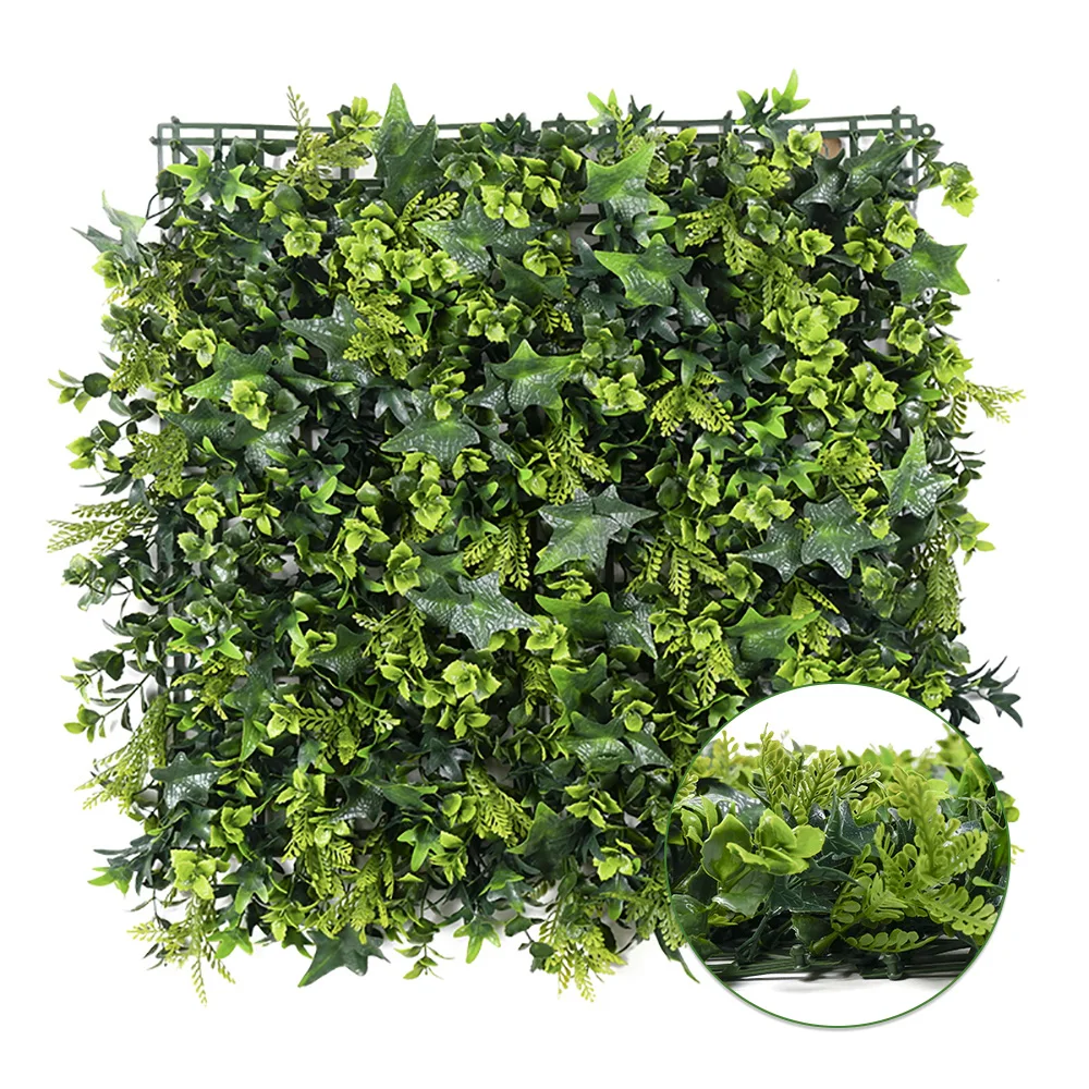 Artificial plants fake leaves colorful vertical green wall panel for church curtains backdrop decoration