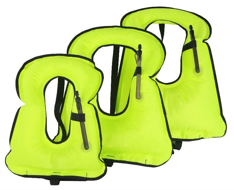 210 Denier Nylon TPU diving equipment Self Inflatable Life Jacket, inflatable life snorkel Vest