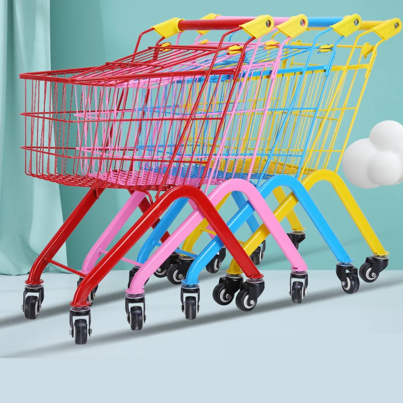 grocery Supermarket folding metal children cart supermarket trolly