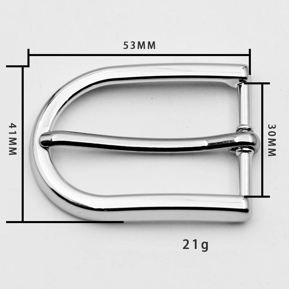 Shiny Silver Zinc Alloy Belt Buckles Elegant Pin-Buckle Design