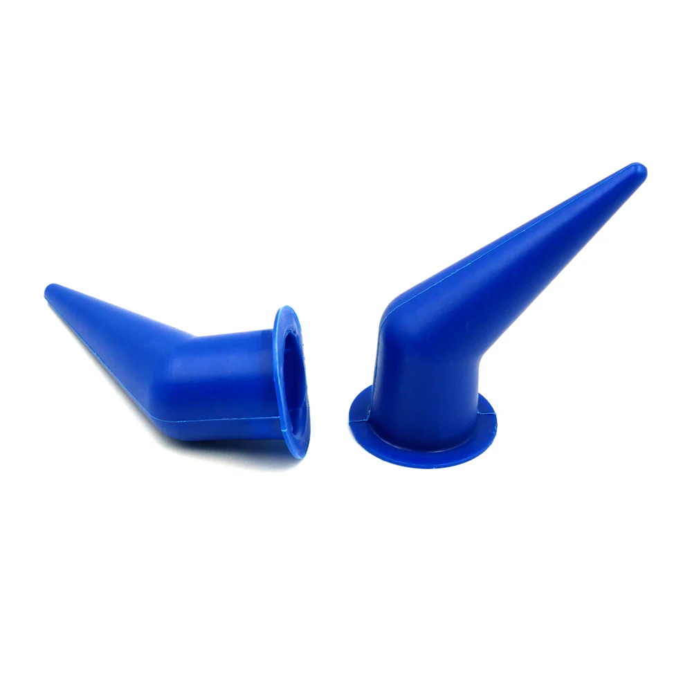 Blue Caulking Gun Nozzle 45 Degree Angled Glass Glue Sealant Silicone Caulking Tip