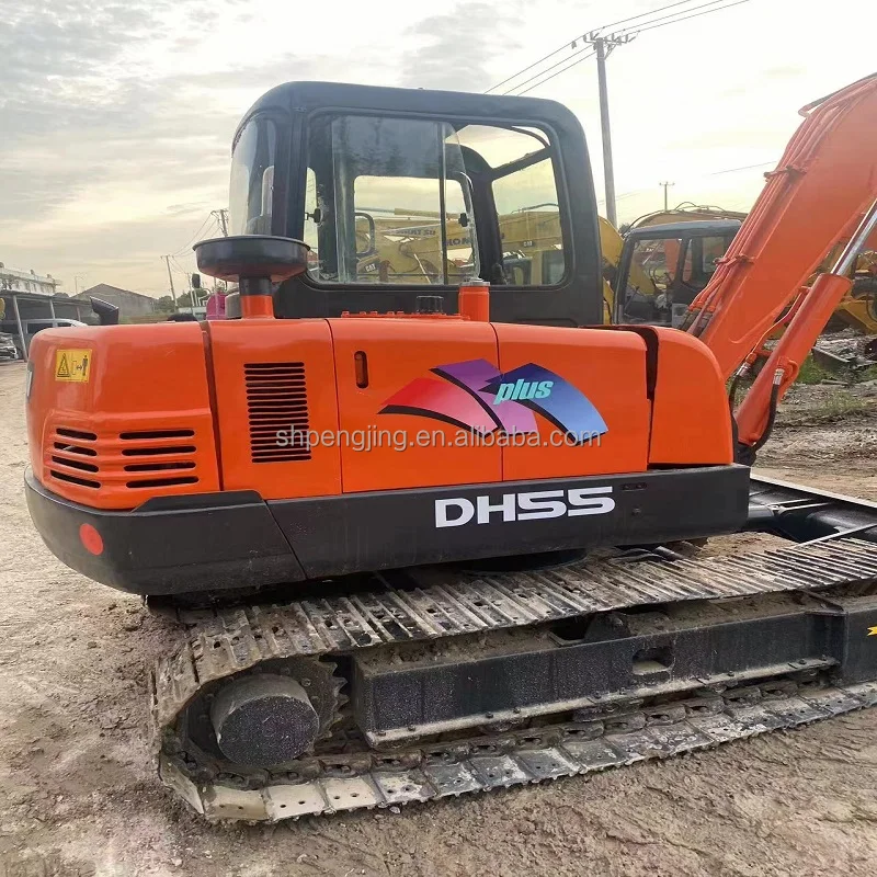 Колесный экскаватор Doosan DH55 с мощным двигателем Корея б/у Dh55 5 5-тонный мини-экскаватор гидравлический гусеничный