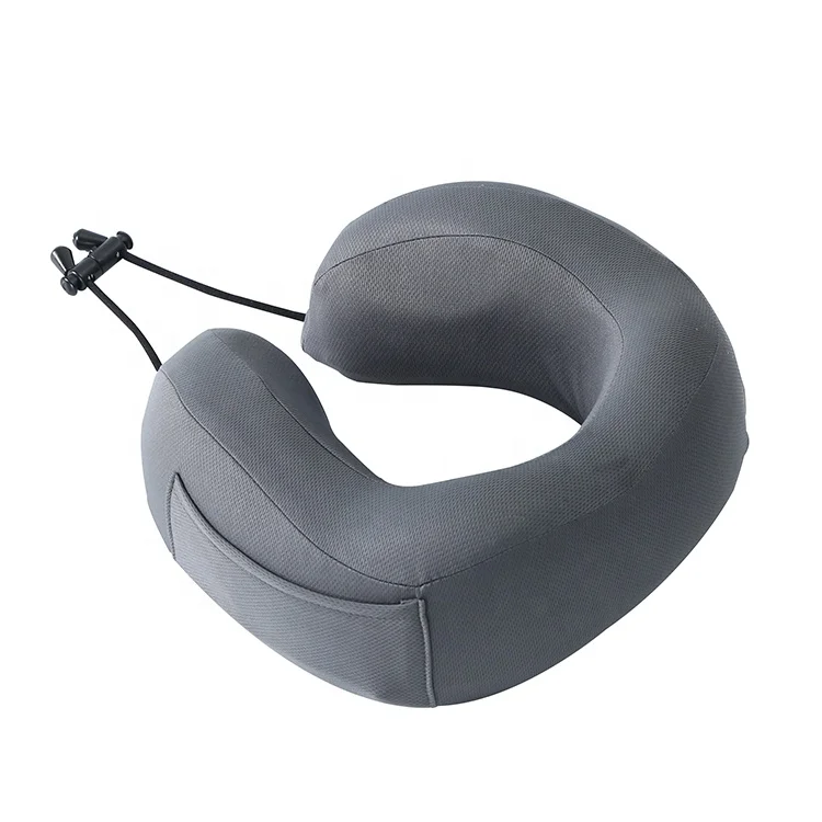 U-shape Round Neck Pain protection Car Ergonomic Support Travel Bamboo Twist Memory Foam Pillow with Punched Holes