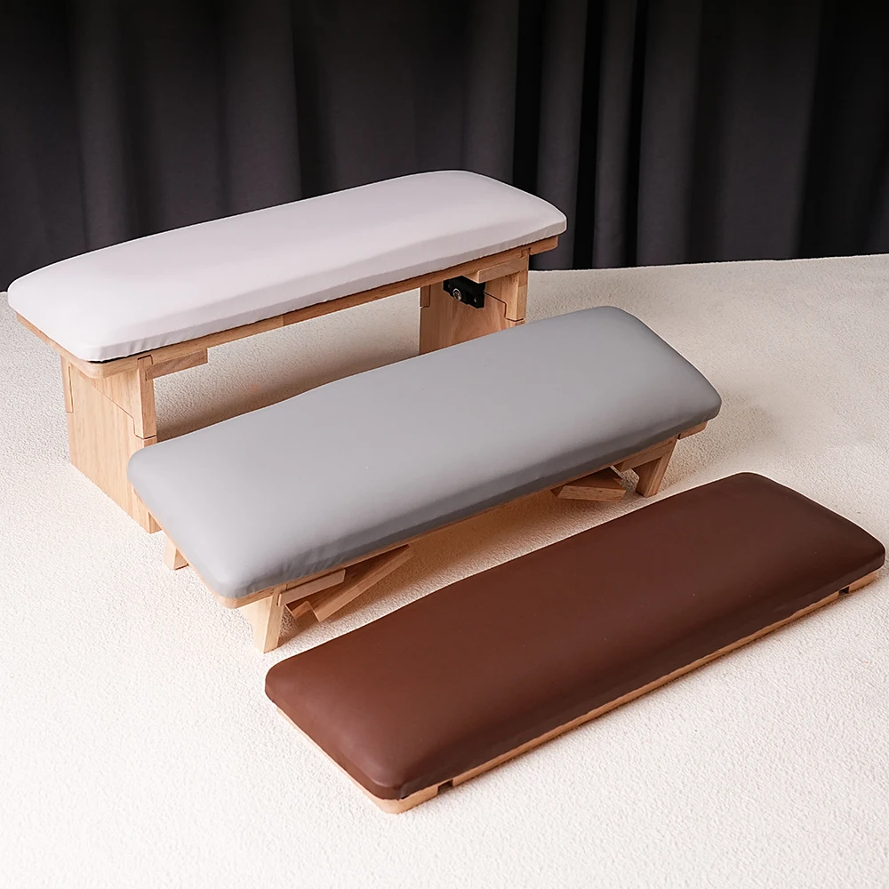 ANGNYA Wholesaler Customized OEM&ODM Newest Wood Leather Sponge Foldable Durability Nail Pillow Arm Cushion Rest