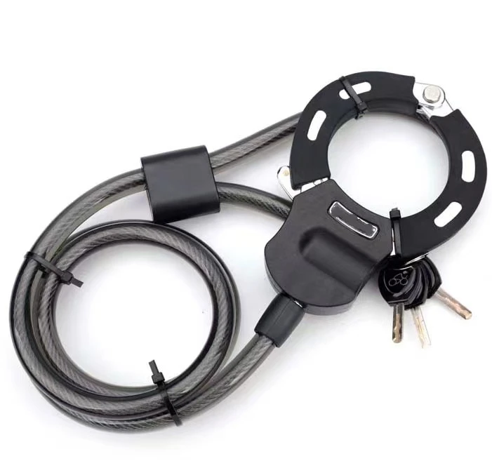A BUS Scooter Troller Strolers steel 1.1m bicycle Heavy duty handcuff Cable etook Bike Lock with Cuff