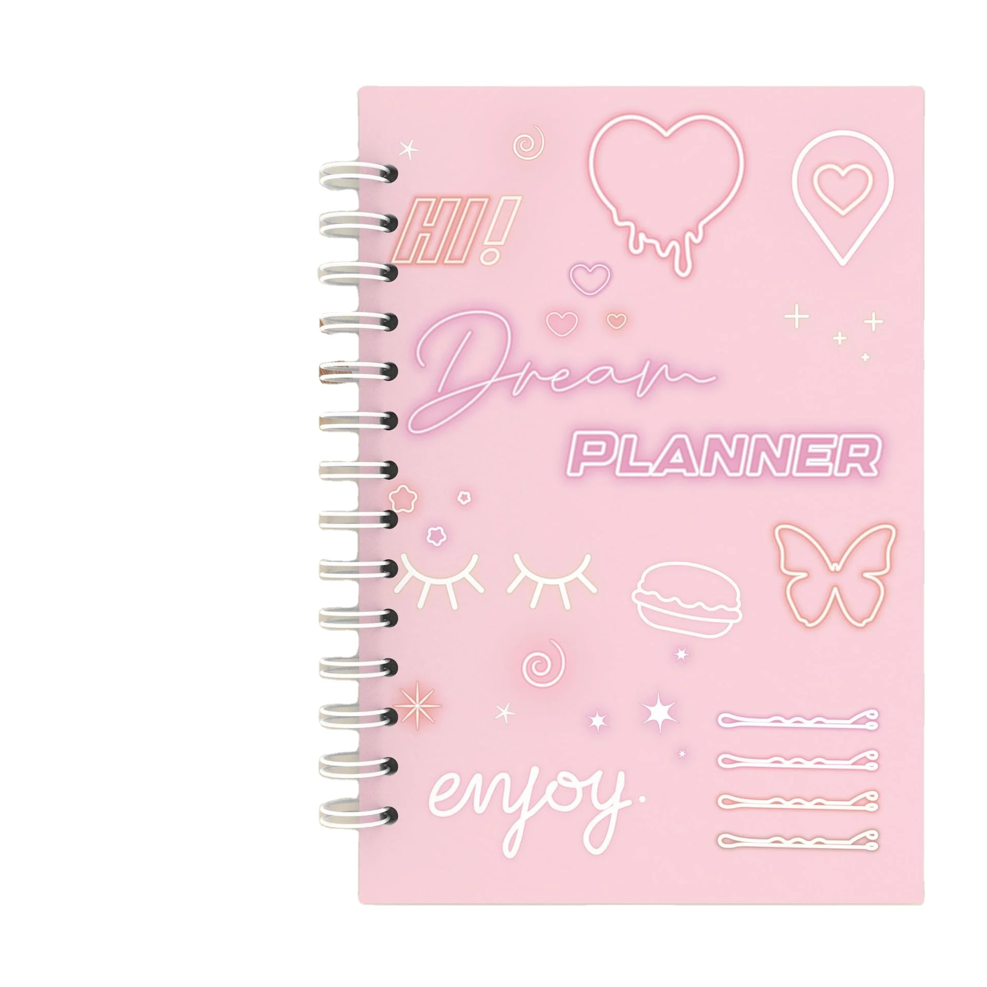 JPS OEM Libro De Bobinas Spiral Uptodate Custom Hardcover Spiral Drawing Cute Gemstone Personalized Fuzzy Spiral Book