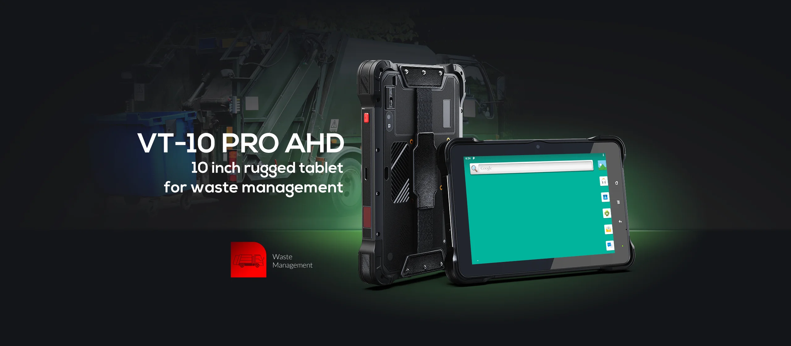 10 Inch Rugged Android Tablet with 4 Camera Inputs, IP67 Waterproof, NFC,1000nits Screen for fleet management and driving safety