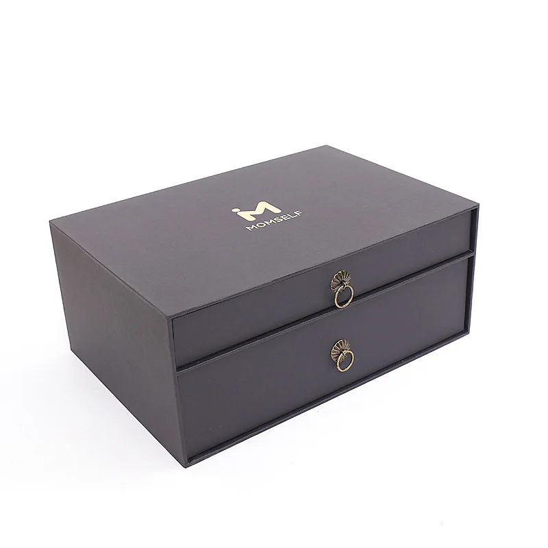 
OEM ODM Makeup Boxes Case Professional Beauty Flower Packaging Facial Cream Cosmetic Box Black 