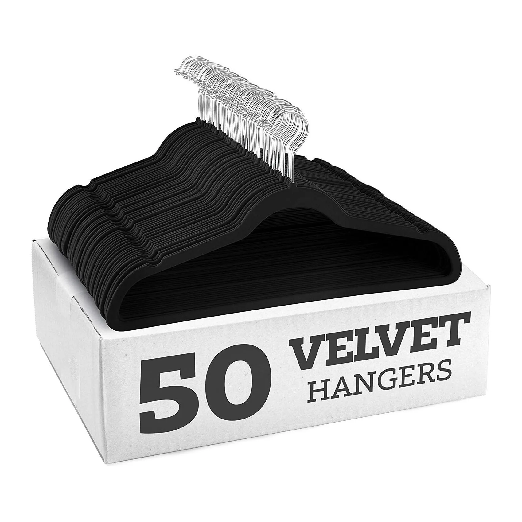 Lavinia high quality non slip flocking hanger premium black velvet hangers wholesale