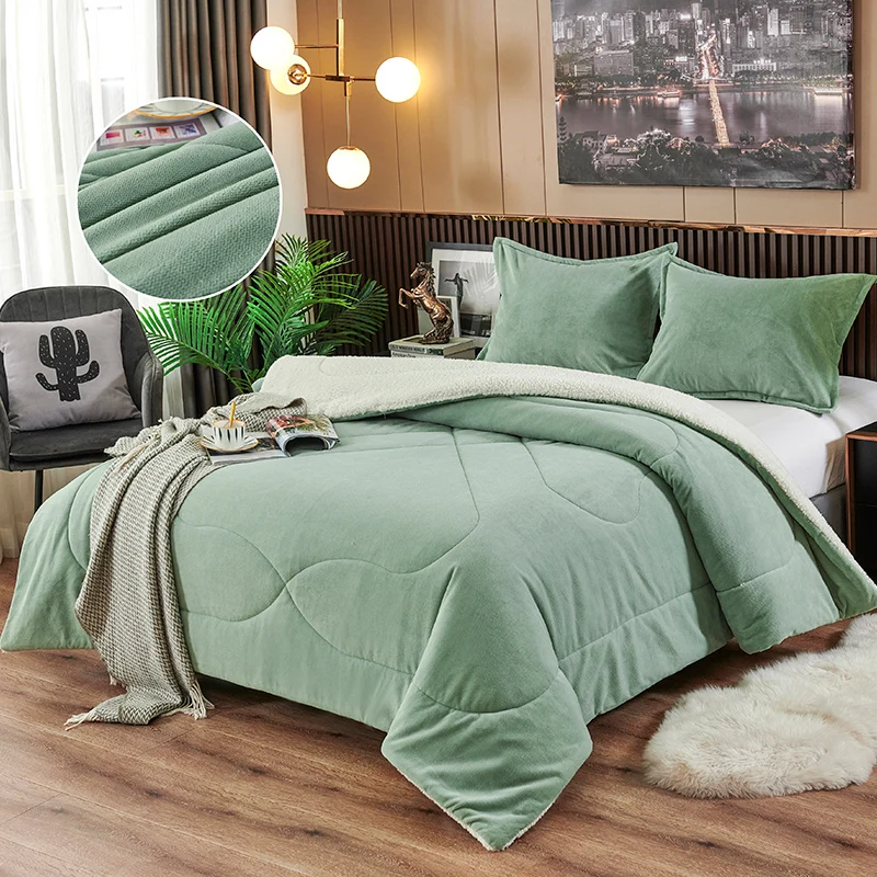 Super Soft And Warm Portable Travel Knitted Sherpa Flannel Fleece Blanket Set For Bed blanket king size bed