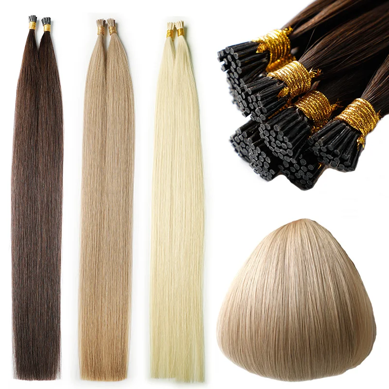 Cuticle Aligned Colored Remy 1g Hair I Tip Human Hair Extension of the Best Quality for White Women