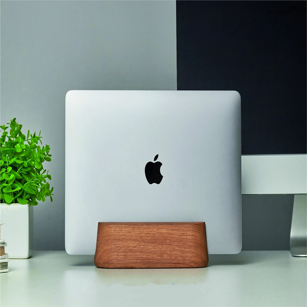 Factory Wholesale Monitor Wooden Accessories Portable Handmade Holder Wooden Desk Storage Office Vertical Laptop Stand