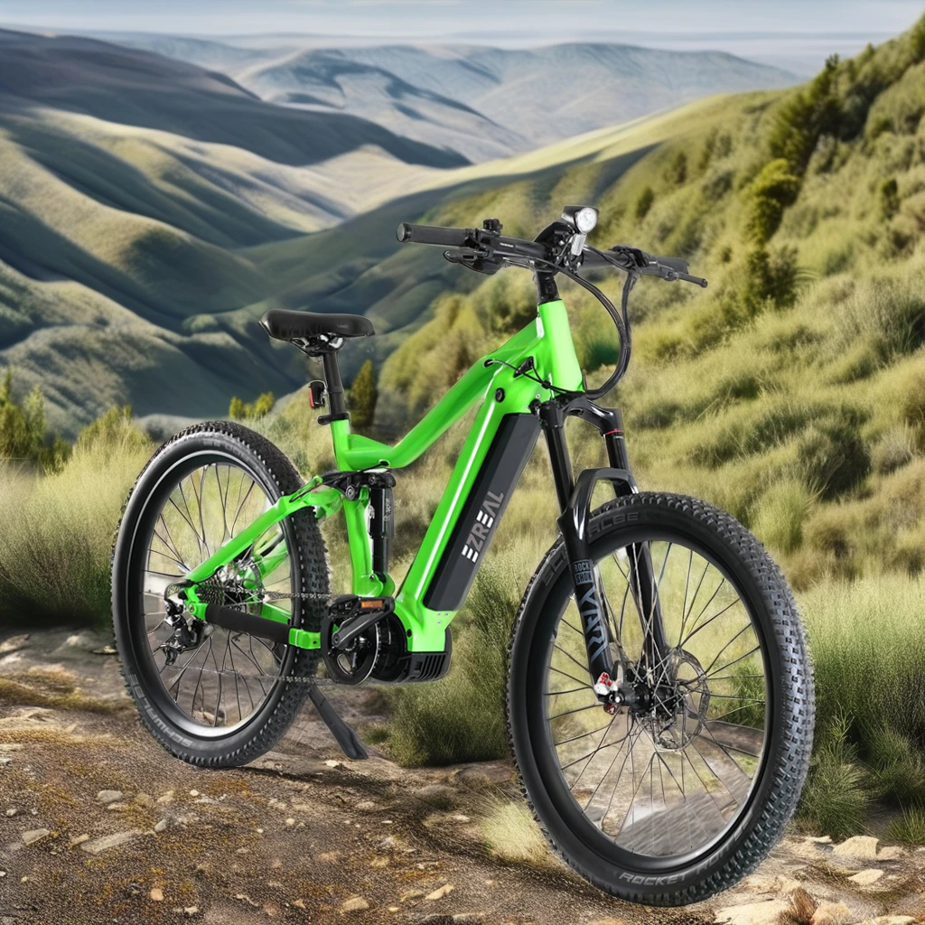 EZREAL Popular Full Suspension Electric Mountain E-Bike 48v 1000w BAFANG Central Motor Power by Lithium Battery