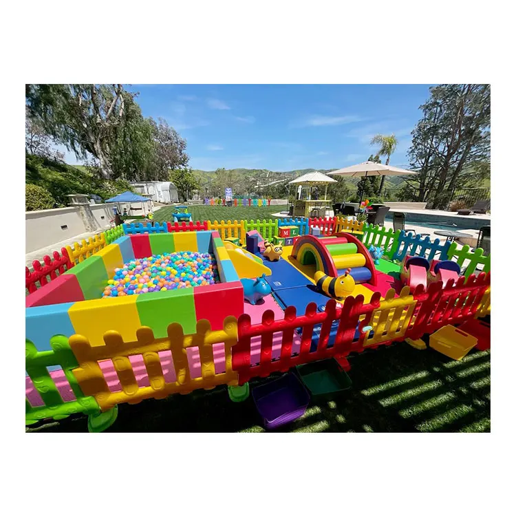 Nanpak Climbers Crawl with inflatable bounce house Indoor Playground Children Foam Soft Play Sets Home Blocks Play Area Climbing