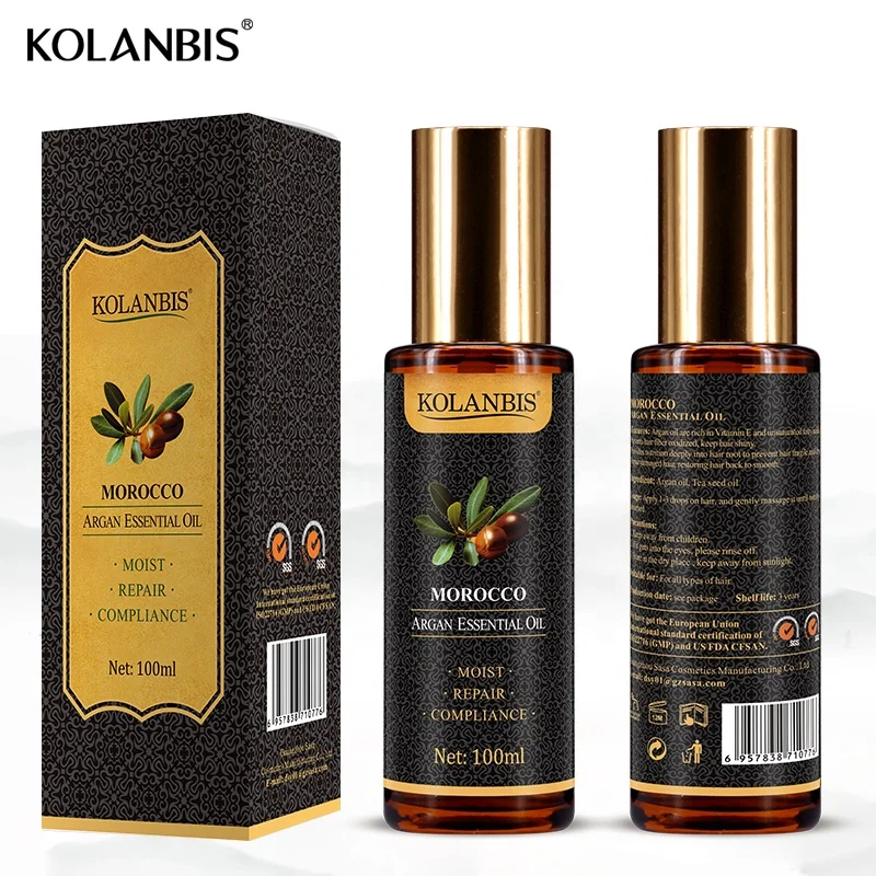  KOLANBIS оптовая продажа чистый 100% натуральный марокканский аргановое масло для мужчин лучший уход за черными волосами строительный шампунь и эфирные масла набор