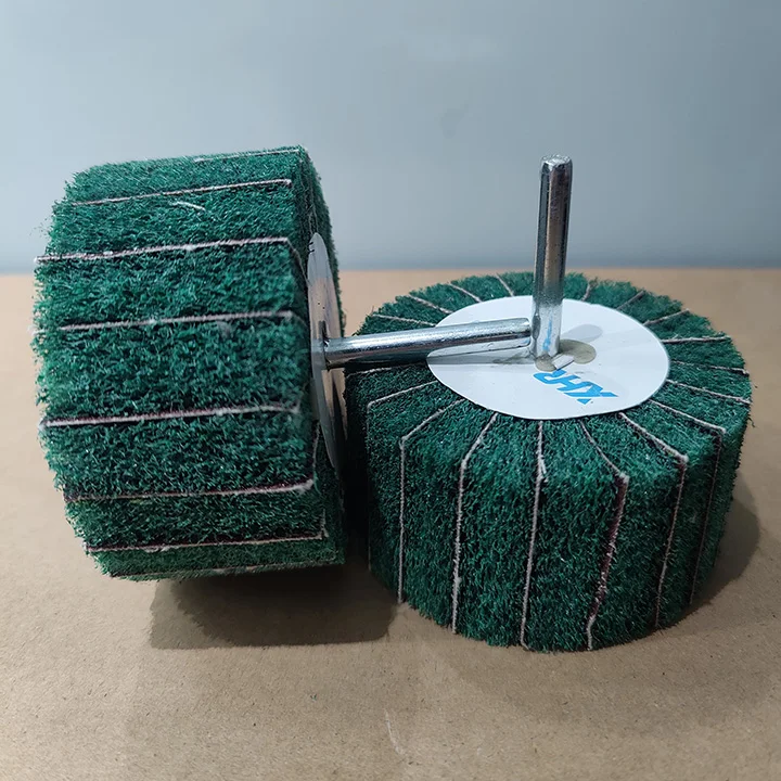 20mm-100mm Non Woven Flap Sanding Wheel 180# 6mm Shank Fiber Abrasive Scouring Pad Polishing Grinding Wheel for Metal 80x40mmx6