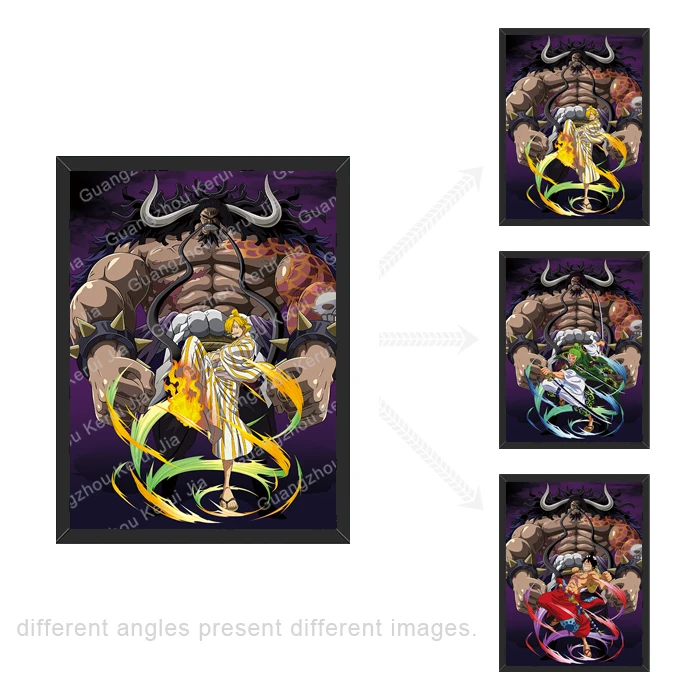 Wholesale Custom of 3d Manga Pictures for Wall Dragon Ball One Piece Wanted 3d Transition Flip Anime Poster Lenticular 3d Poster