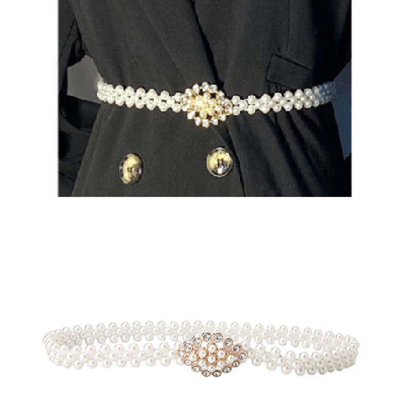 GX women belt pearl waist chain dress chains accessories for lady miss Costume Ball Wedding Party dress  9