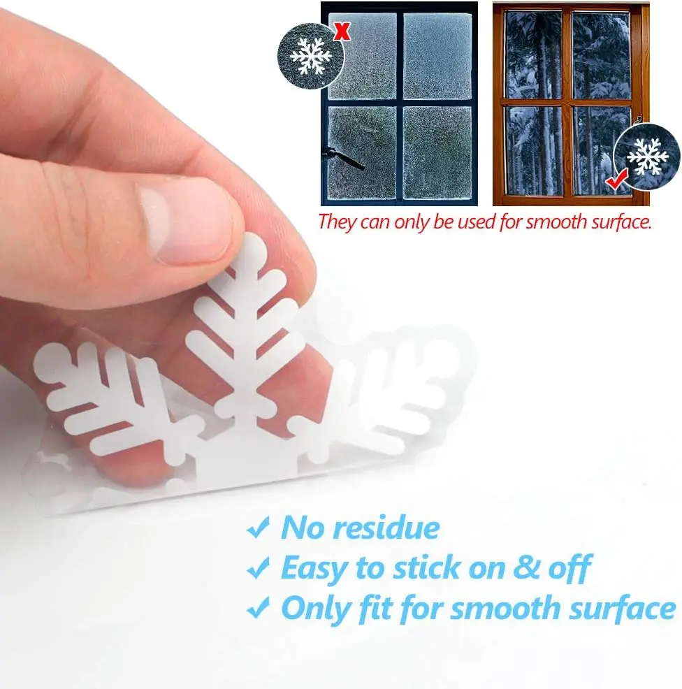 27Pcs Christmas Window Clings Snowflakes Window Decals Static Glass Stickers for Christmas Decorations Window Decor