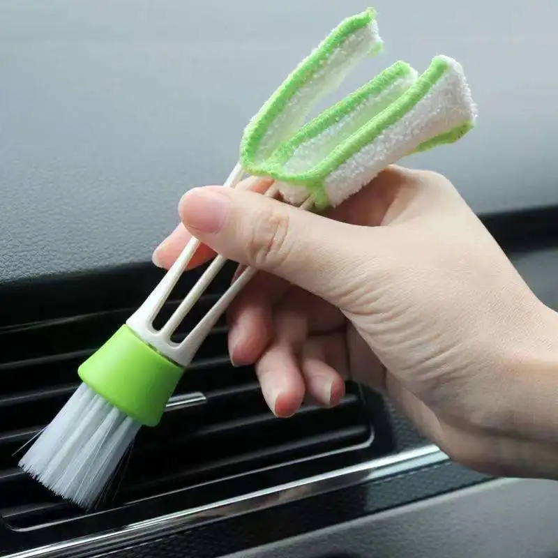 Double-Headed Car Air Conditioning Vent Brush Dusting Instrument Blinds Cleaning Brush Keyboard Cleaning Multi-Purpose Brush