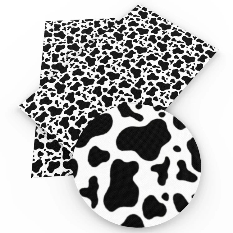 30x140cm Cow Spot Print Solid Color Faux Leather Sheets Synthetic Leatherette Fabric for Bag Crafts Hairbows Earring DIY 45130